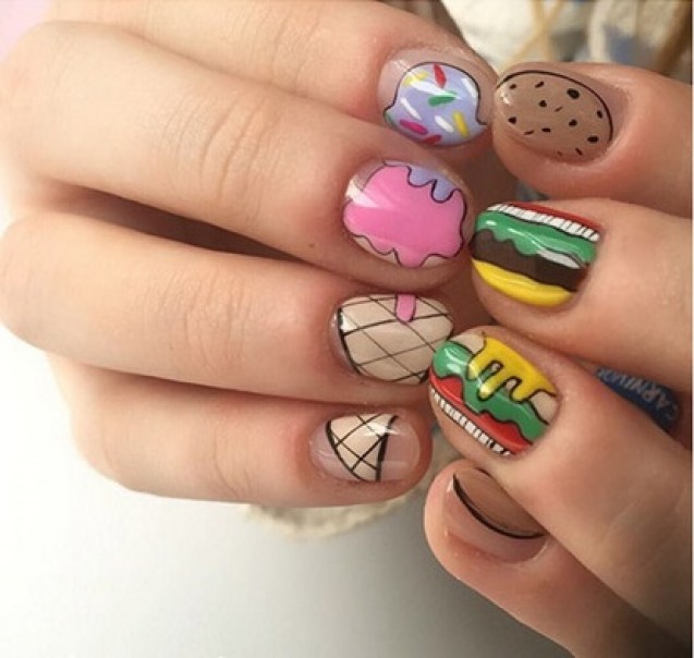 Nail art ice cream burger