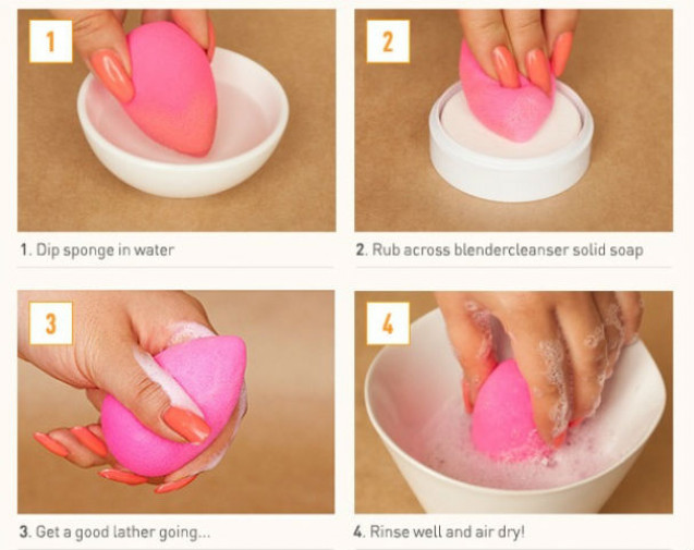 Memakai beauty blender